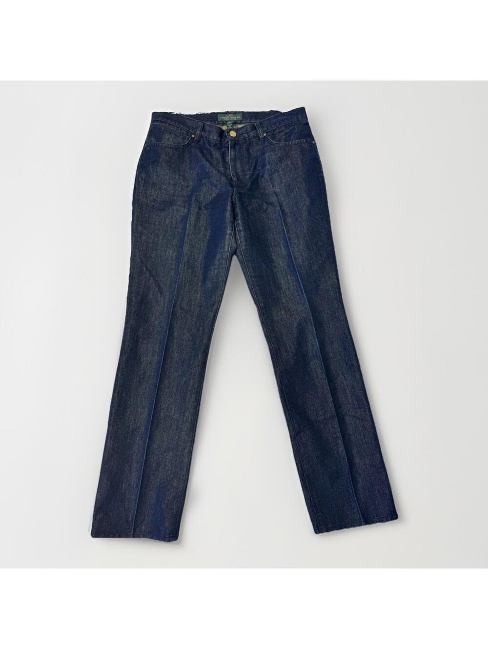 Lauren Ralph Sz 12 Or Large Jeans Navy Coated